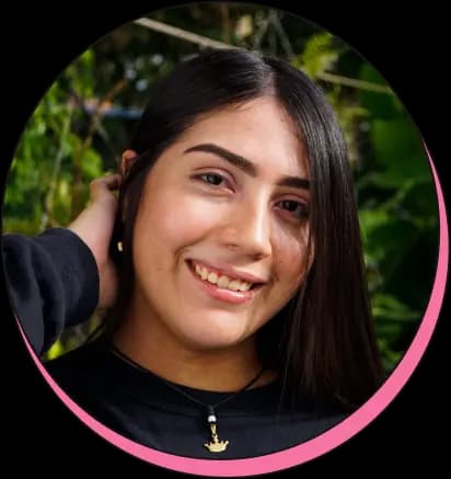 Woman with black hair smiling